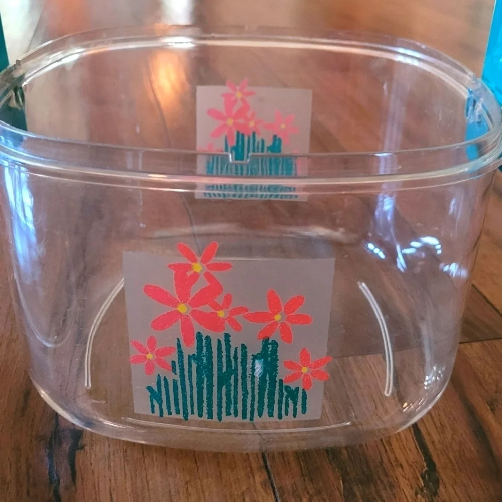 Vintage 80's Cameleon Acrylic Turquoise and‎ Coral Ice Bucket